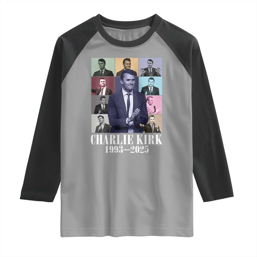 Legacy of Charlie Kirk Raglan Shirt 1993 2025 Memorial Pop Art Tribute Graphic - Wonder Print Shop