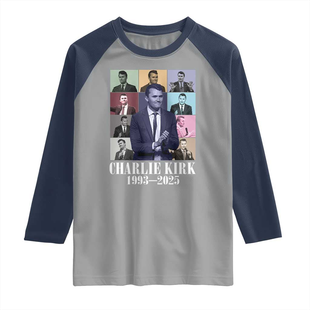 Legacy of Charlie Kirk Raglan Shirt 1993 2025 Memorial Pop Art Tribute Graphic - Wonder Print Shop