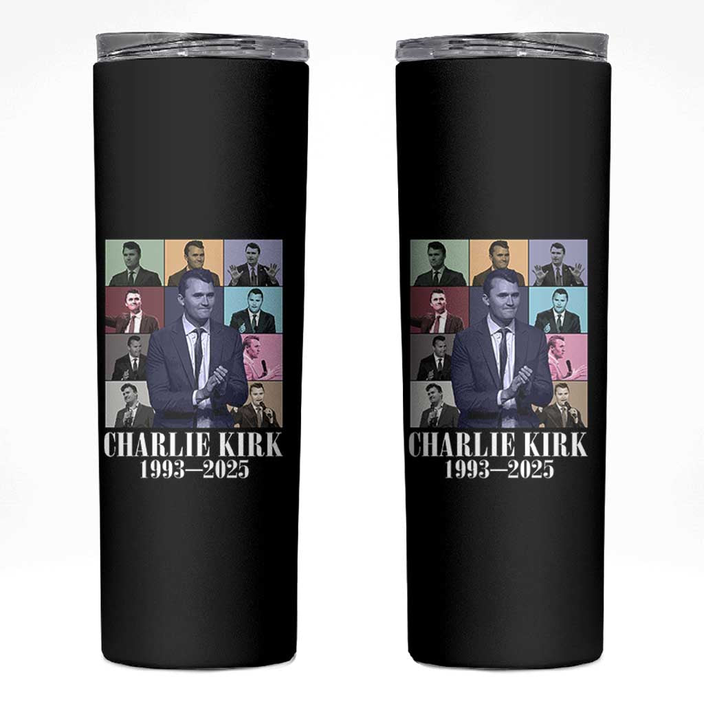 Legacy of Charlie Kirk Skinny Tumbler 1993 2025 Memorial Pop Art Tribute Graphic - Wonder Print Shop