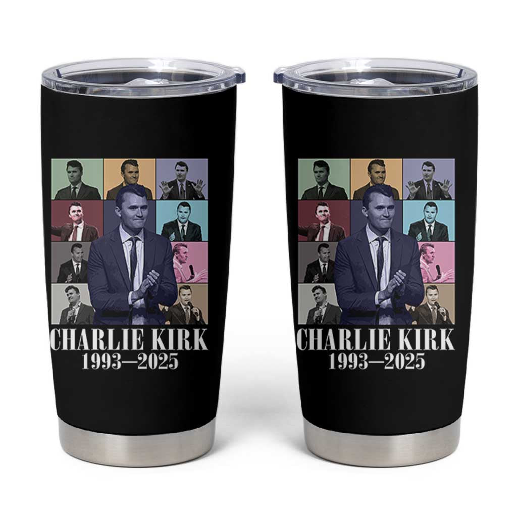 Legacy of Charlie Kirk Tumbler Cup 1993 2025 Memorial Pop Art Tribute Graphic - Wonder Print Shop