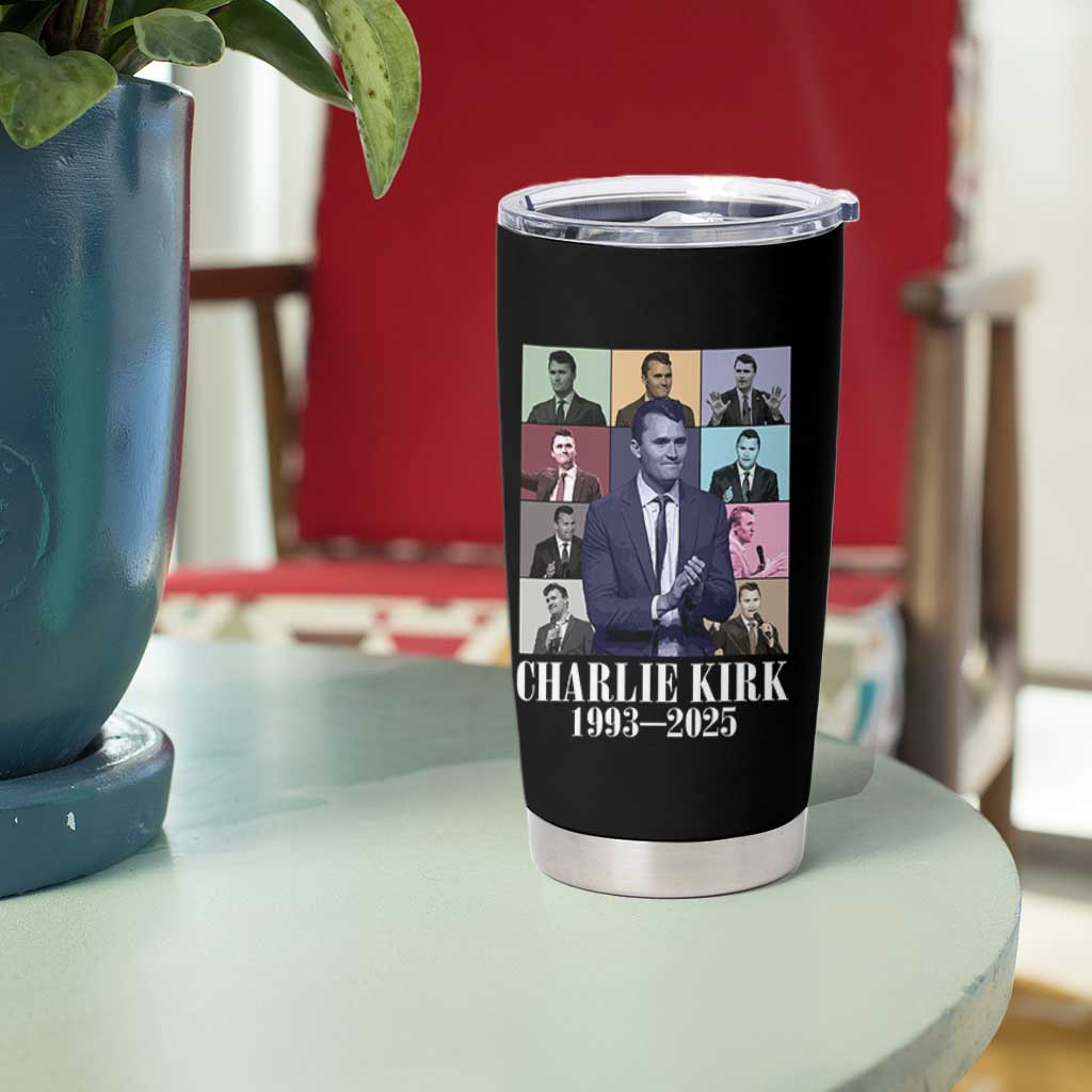 Legacy of Charlie Kirk Tumbler Cup 1993 2025 Memorial Pop Art Tribute Graphic - Wonder Print Shop
