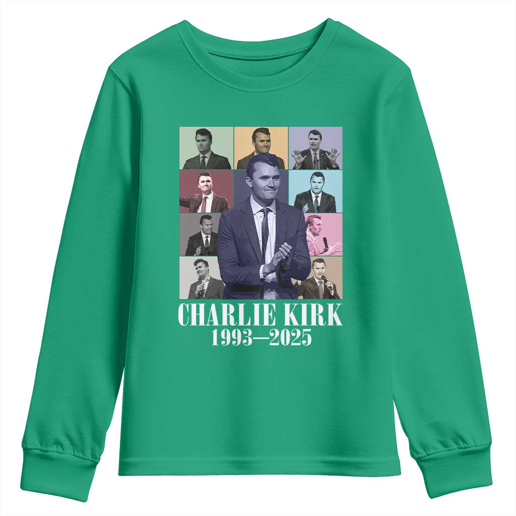 Legacy of Charlie Kirk Youth Sweatshirt 1993 2025 Memorial Pop Art Tribute Graphic - Wonder Print Shop