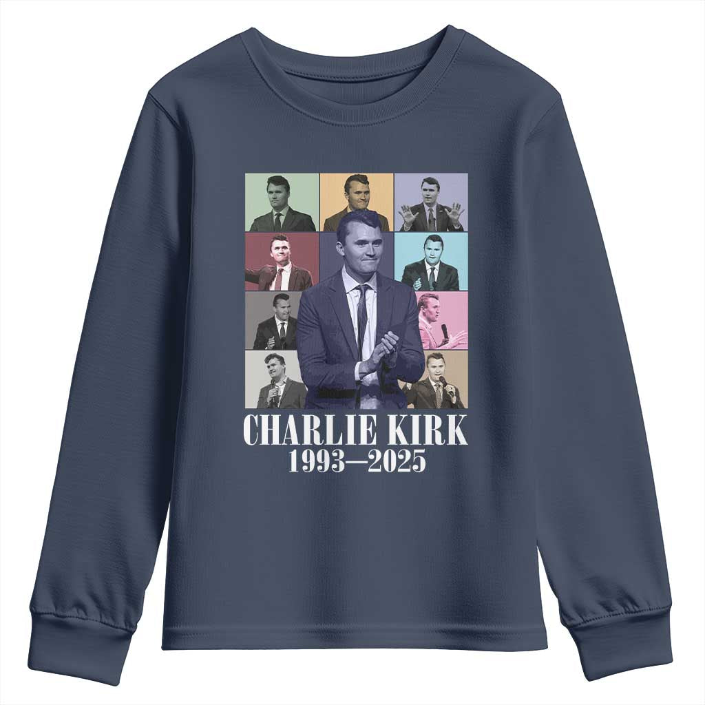 Legacy of Charlie Kirk Youth Sweatshirt 1993 2025 Memorial Pop Art Tribute Graphic - Wonder Print Shop