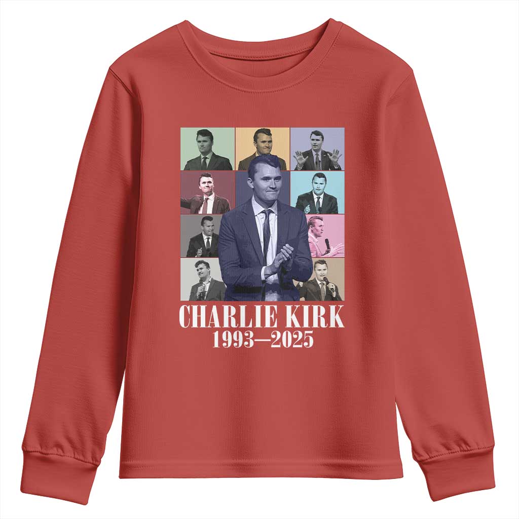 Legacy of Charlie Kirk Youth Sweatshirt 1993 2025 Memorial Pop Art Tribute Graphic - Wonder Print Shop