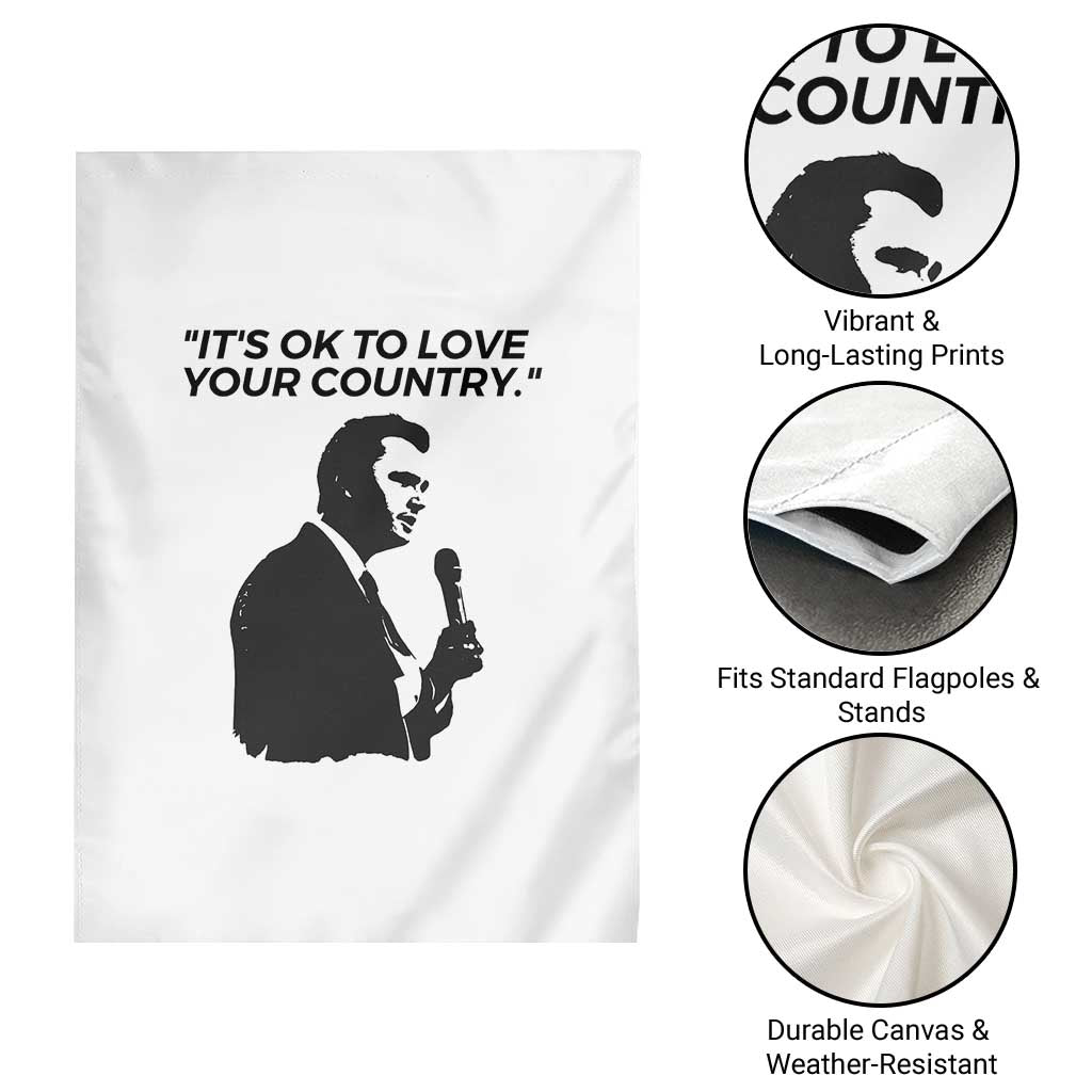 Patriotic Freedom Charlie Kirk Legacy Garden Flag It’s OK to Love Your Country - Wonder Print Shop