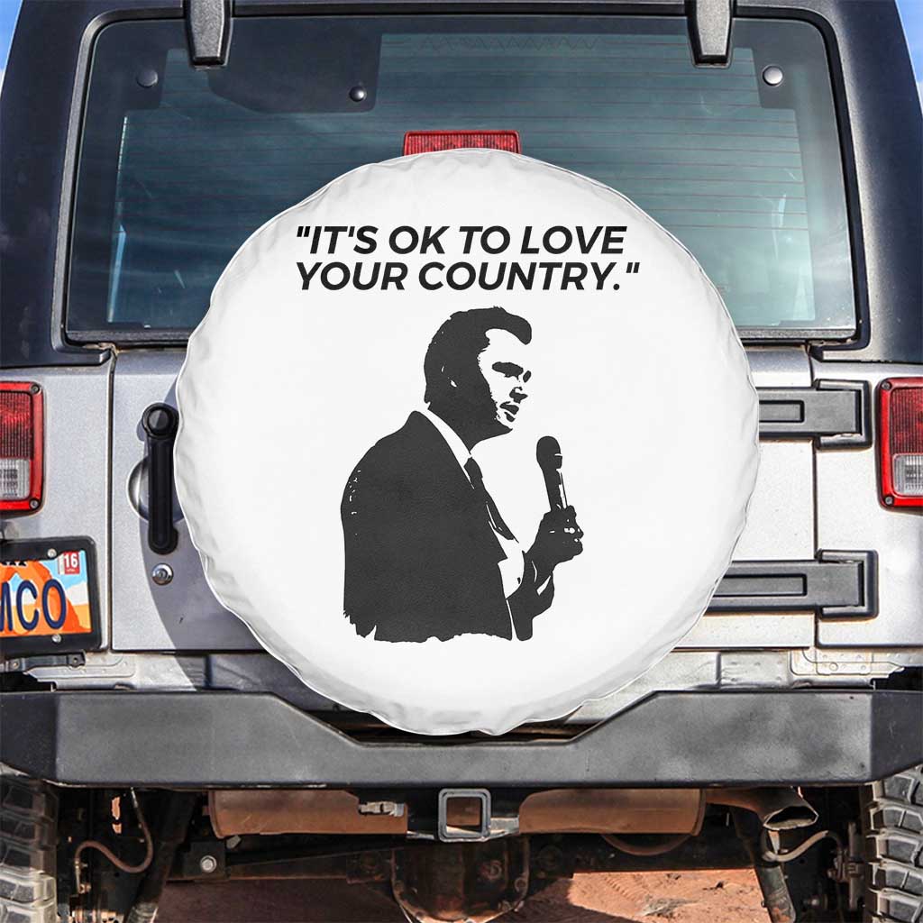 Patriotic Freedom Charlie Kirk Legacy Spare Tire Cover It’s OK to Love Your Country - Wonder Print Shop