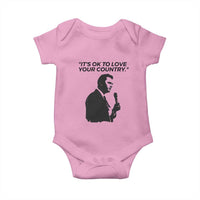 Patriotic Freedom Charlie Kirk Legacy Baby Onesie It’s OK to Love Your Country - Wonder Print Shop
