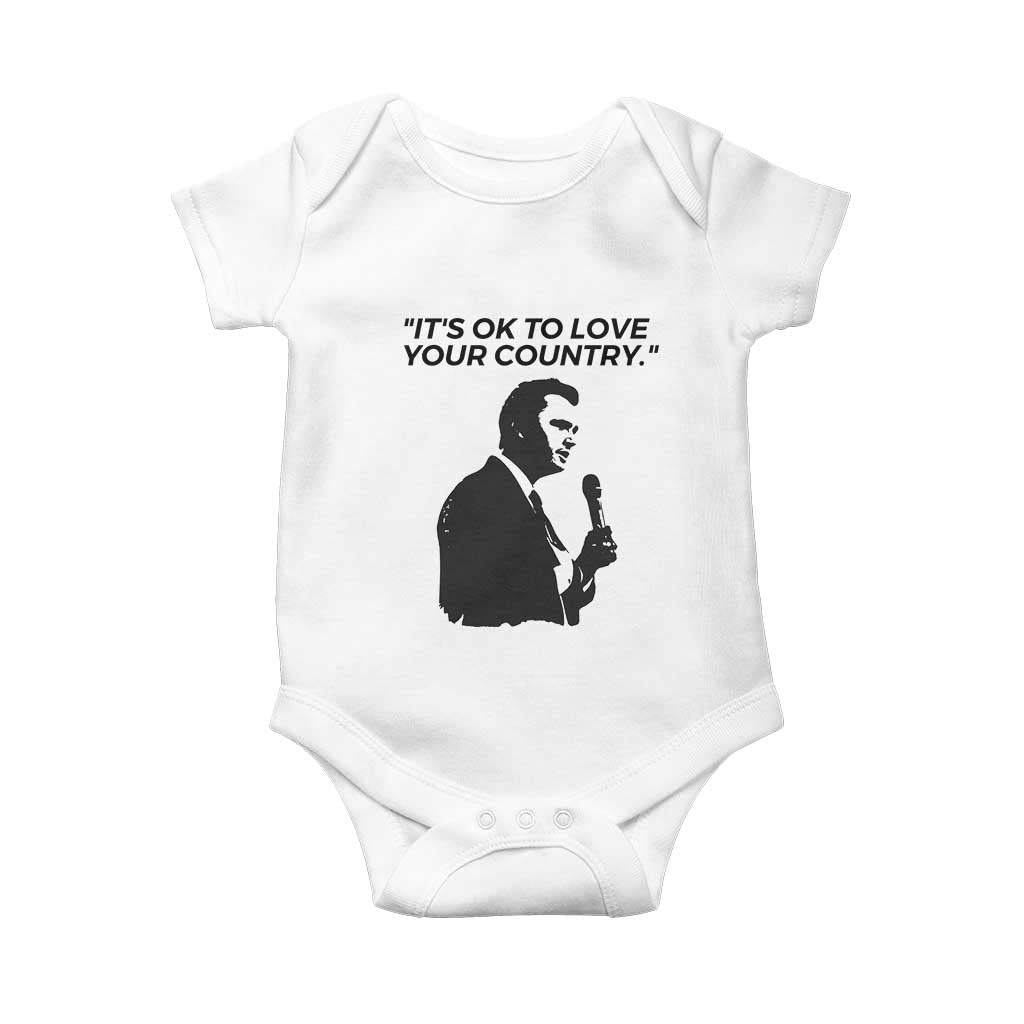 Patriotic Freedom Charlie Kirk Legacy Baby Onesie It’s OK to Love Your Country - Wonder Print Shop