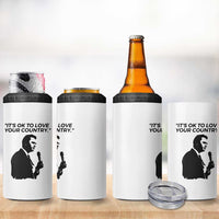 Patriotic Freedom Charlie Kirk Legacy 4 in 1 Can Cooler Tumbler It’s OK to Love Your Country - Wonder Print Shop