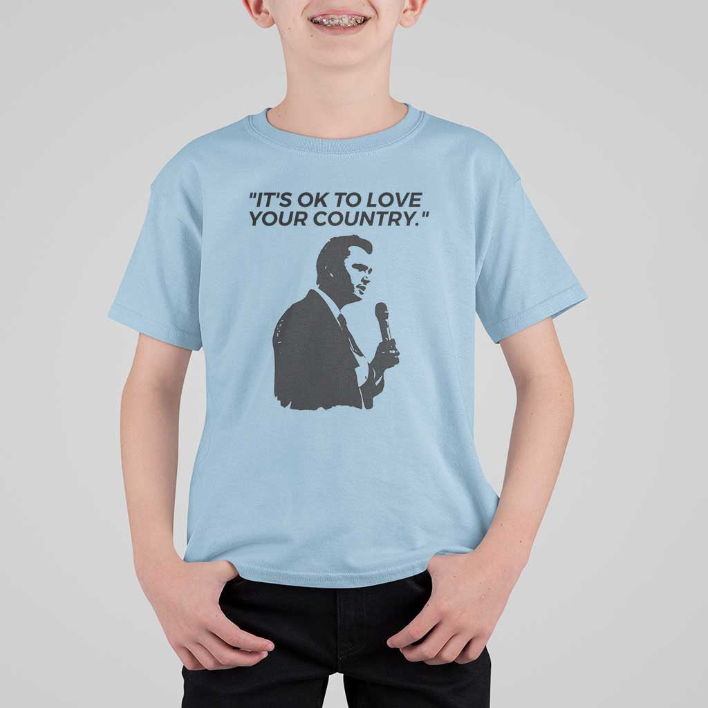 Patriotic Freedom Charlie Kirk Legacy T Shirt For Kid It’s OK to Love Your Country - Wonder Print Shop