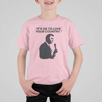 Patriotic Freedom Charlie Kirk Legacy T Shirt For Kid It’s OK to Love Your Country - Wonder Print Shop