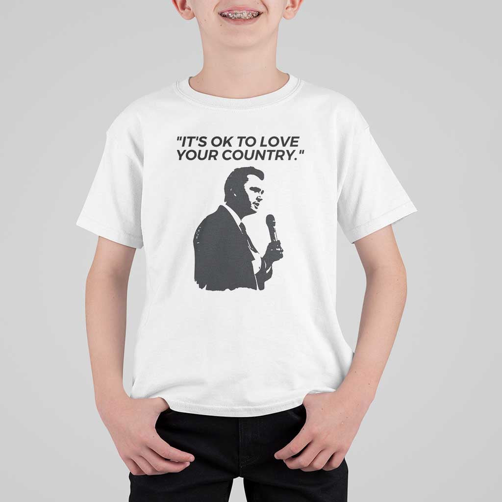 Patriotic Freedom Charlie Kirk Legacy T Shirt For Kid It’s OK to Love Your Country - Wonder Print Shop