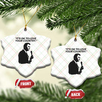 Patriotic Freedom Charlie Kirk Legacy Ceramic Ornament It’s OK to Love Your Country - Wonder Print Shop