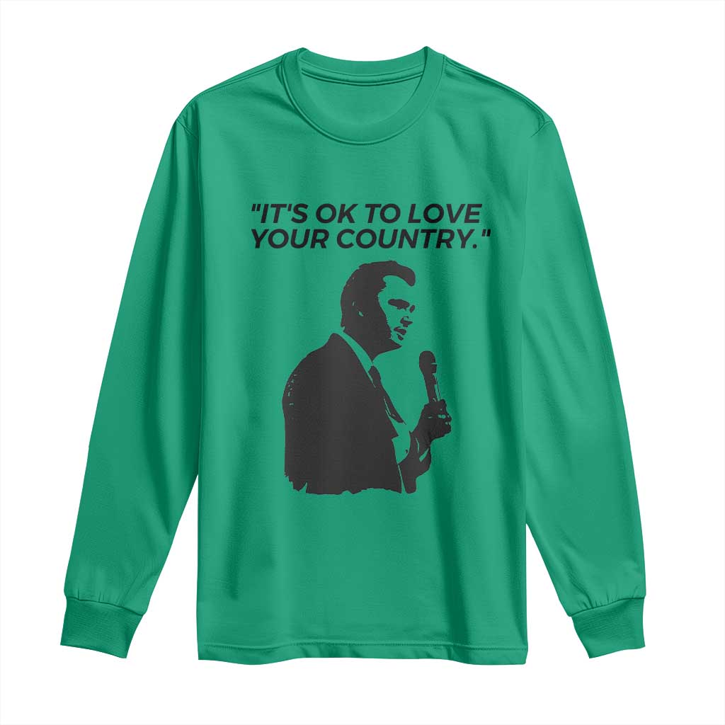 Patriotic Freedom Charlie Kirk Legacy Long Sleeve Shirt It’s OK to Love Your Country - Wonder Print Shop