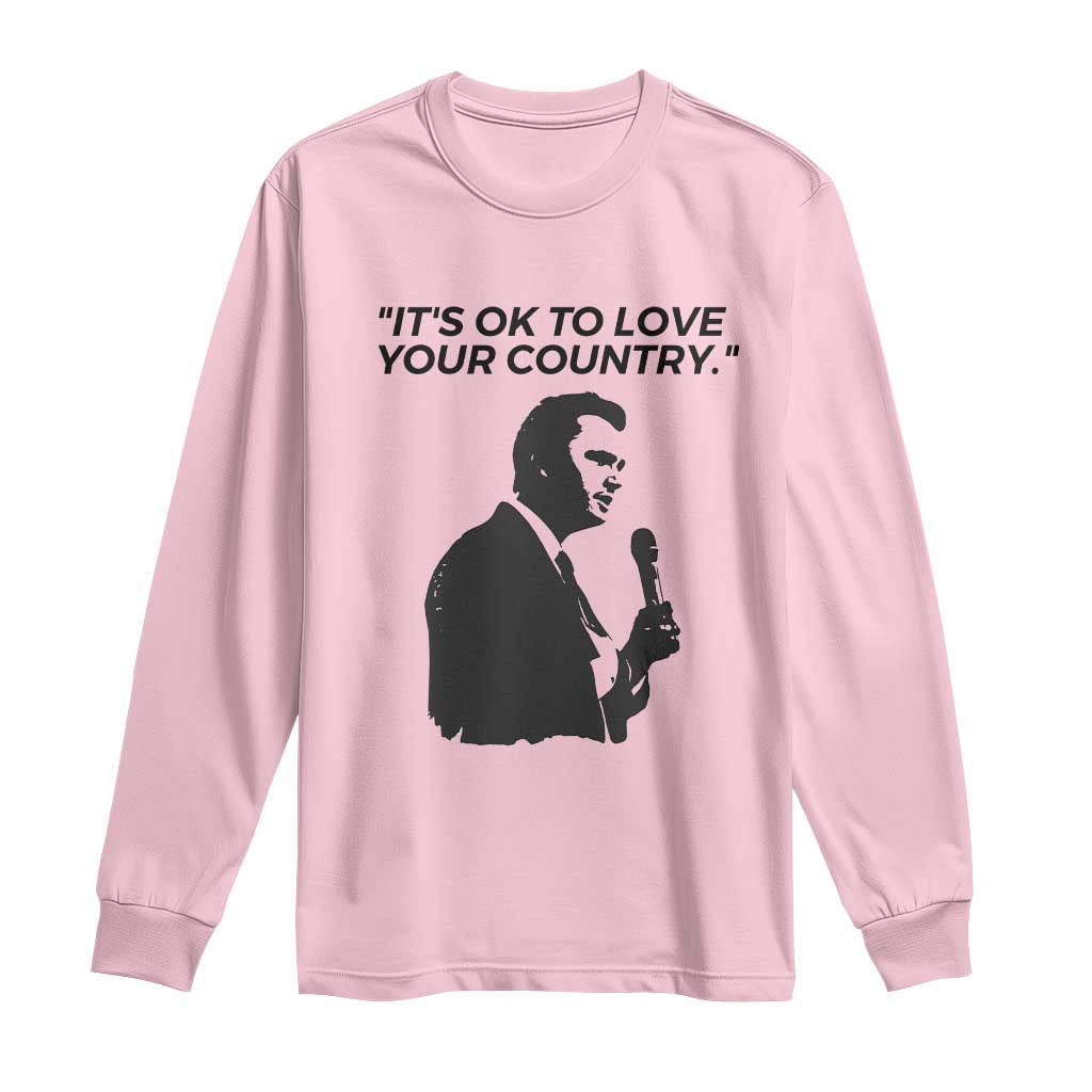 Patriotic Freedom Charlie Kirk Legacy Long Sleeve Shirt It’s OK to Love Your Country - Wonder Print Shop