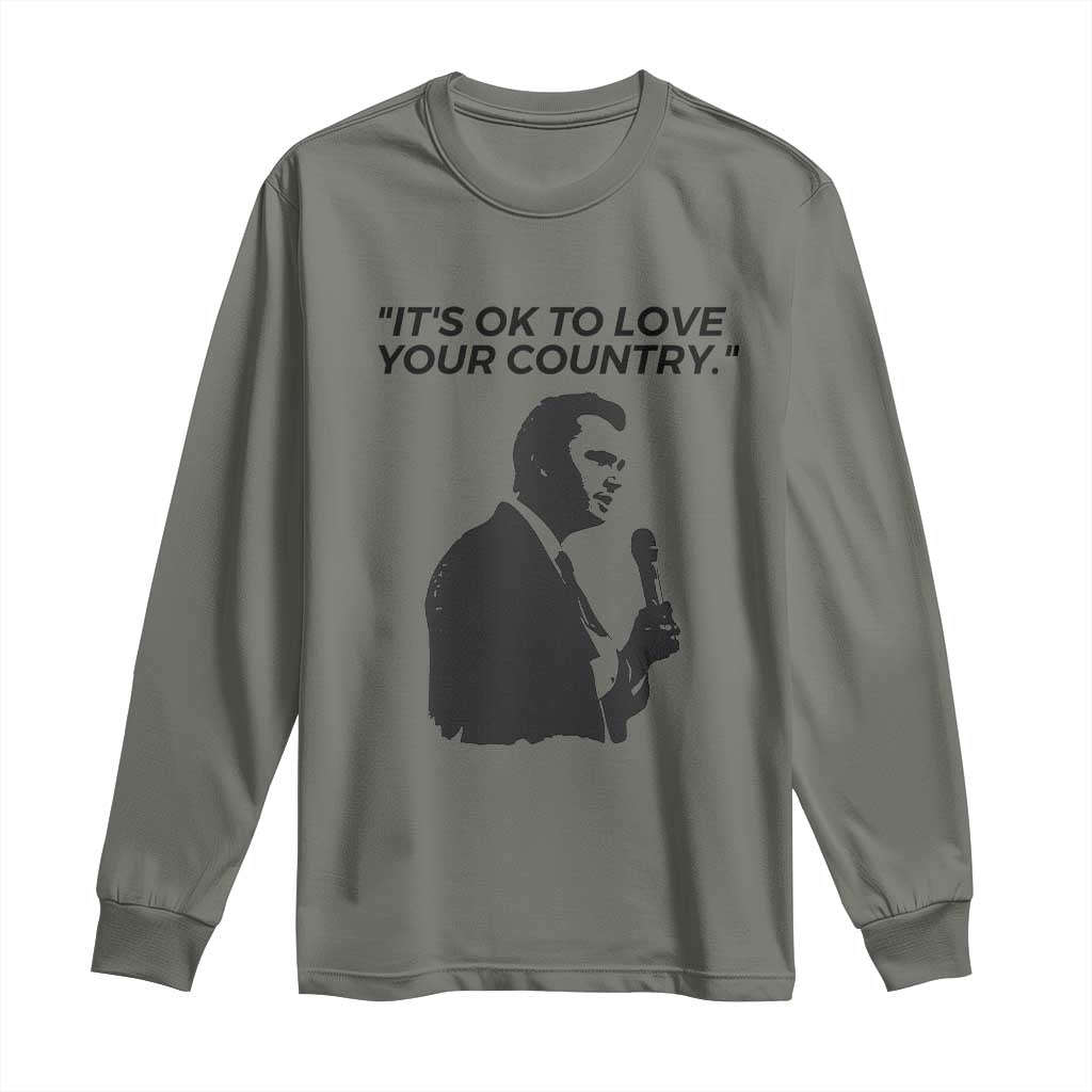 Patriotic Freedom Charlie Kirk Legacy Long Sleeve Shirt It’s OK to Love Your Country - Wonder Print Shop