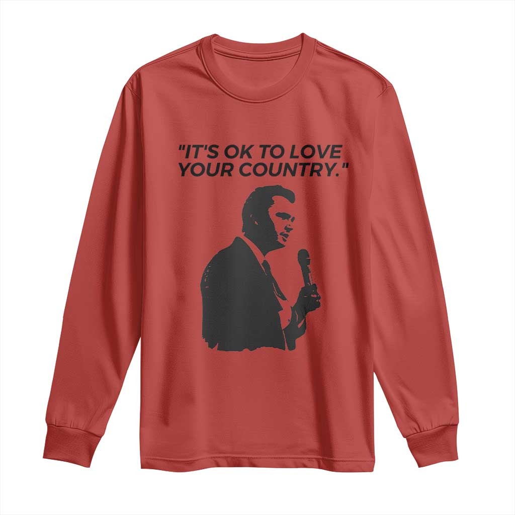 Patriotic Freedom Charlie Kirk Legacy Long Sleeve Shirt It’s OK to Love Your Country - Wonder Print Shop