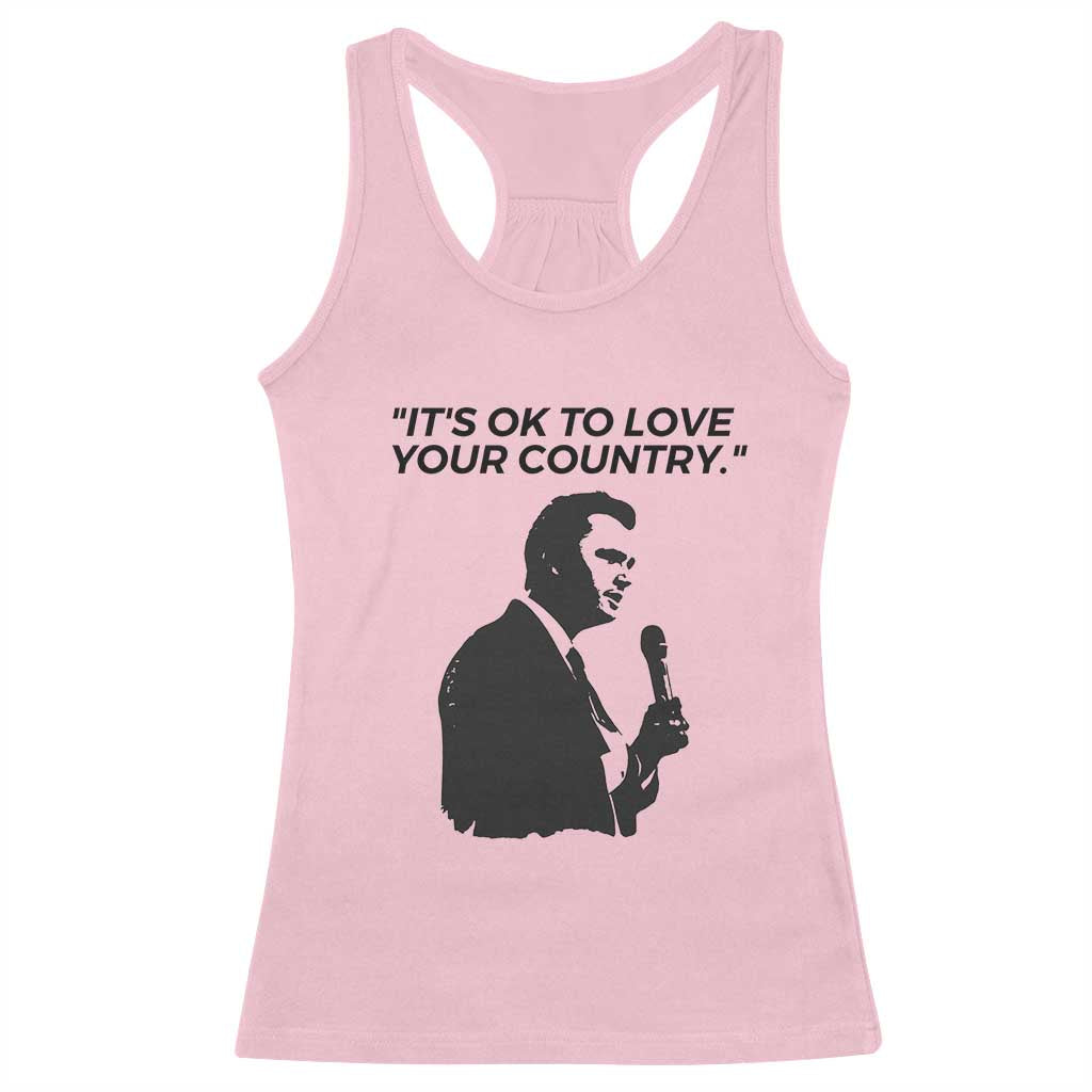 Patriotic Freedom Charlie Kirk Legacy Racerback Tank Top It’s OK to Love Your Country - Wonder Print Shop