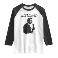 Patriotic Freedom Charlie Kirk Legacy Raglan Shirt It’s OK to Love Your Country - Wonder Print Shop