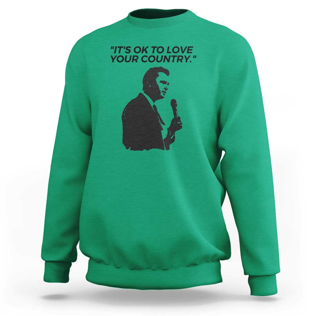 Patriotic Freedom Charlie Kirk Legacy Sweatshirt It’s OK to Love Your Country - Wonder Print Shop