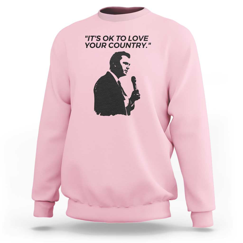 Patriotic Freedom Charlie Kirk Legacy Sweatshirt It’s OK to Love Your Country - Wonder Print Shop