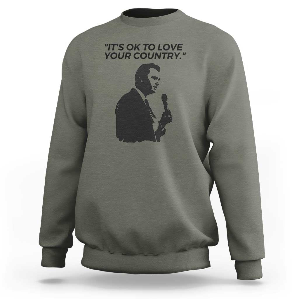 Patriotic Freedom Charlie Kirk Legacy Sweatshirt It’s OK to Love Your Country - Wonder Print Shop
