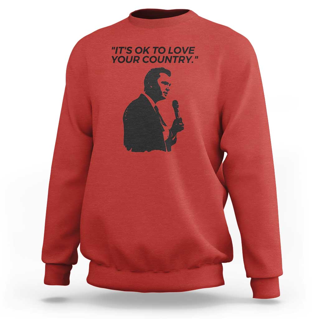 Patriotic Freedom Charlie Kirk Legacy Sweatshirt It’s OK to Love Your Country - Wonder Print Shop