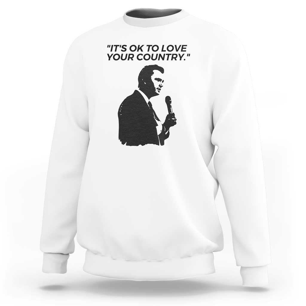 Patriotic Freedom Charlie Kirk Legacy Sweatshirt It’s OK to Love Your Country - Wonder Print Shop