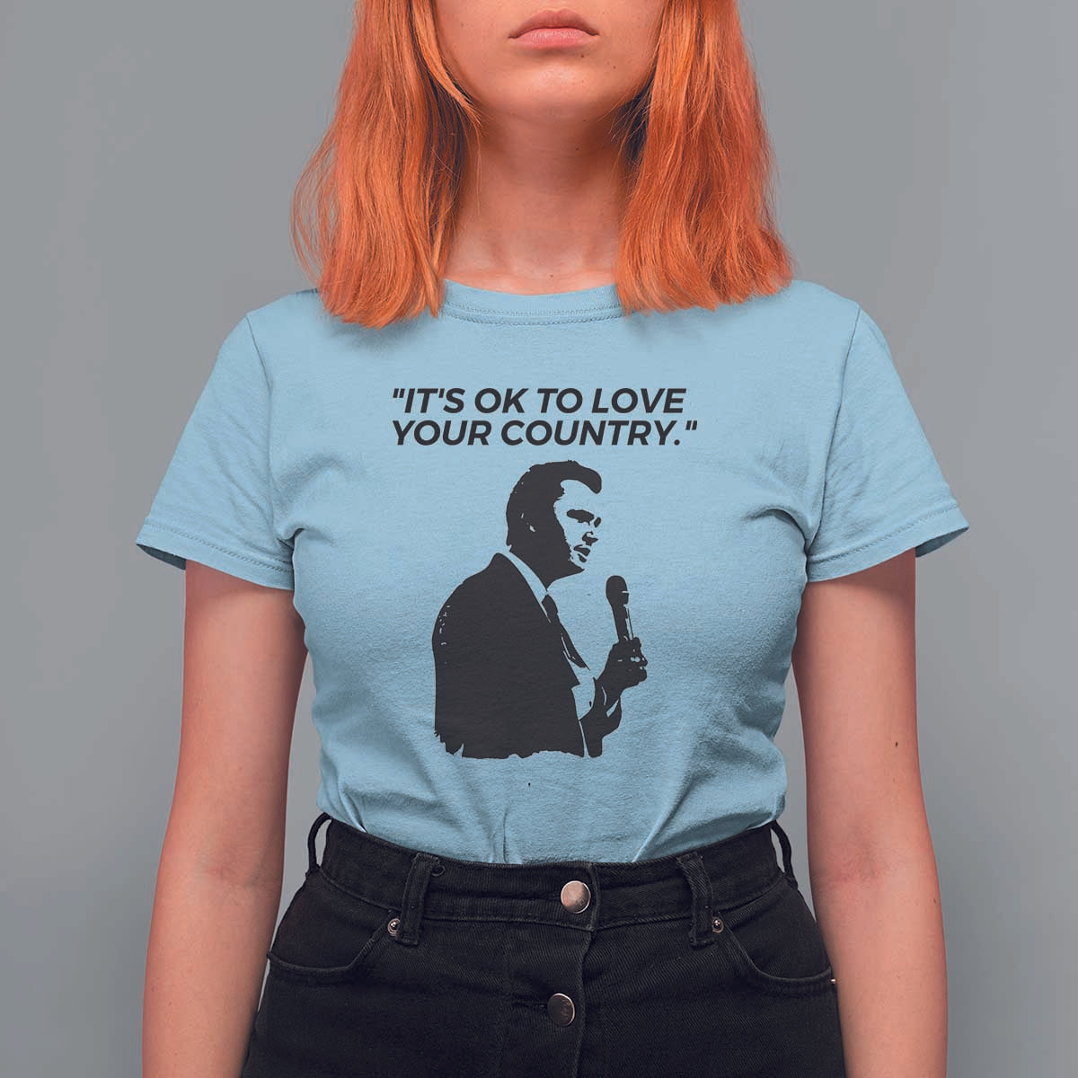 Patriotic Freedom Charlie Kirk Legacy T Shirt For Women It’s OK to Love Your Country - Wonder Print Shop