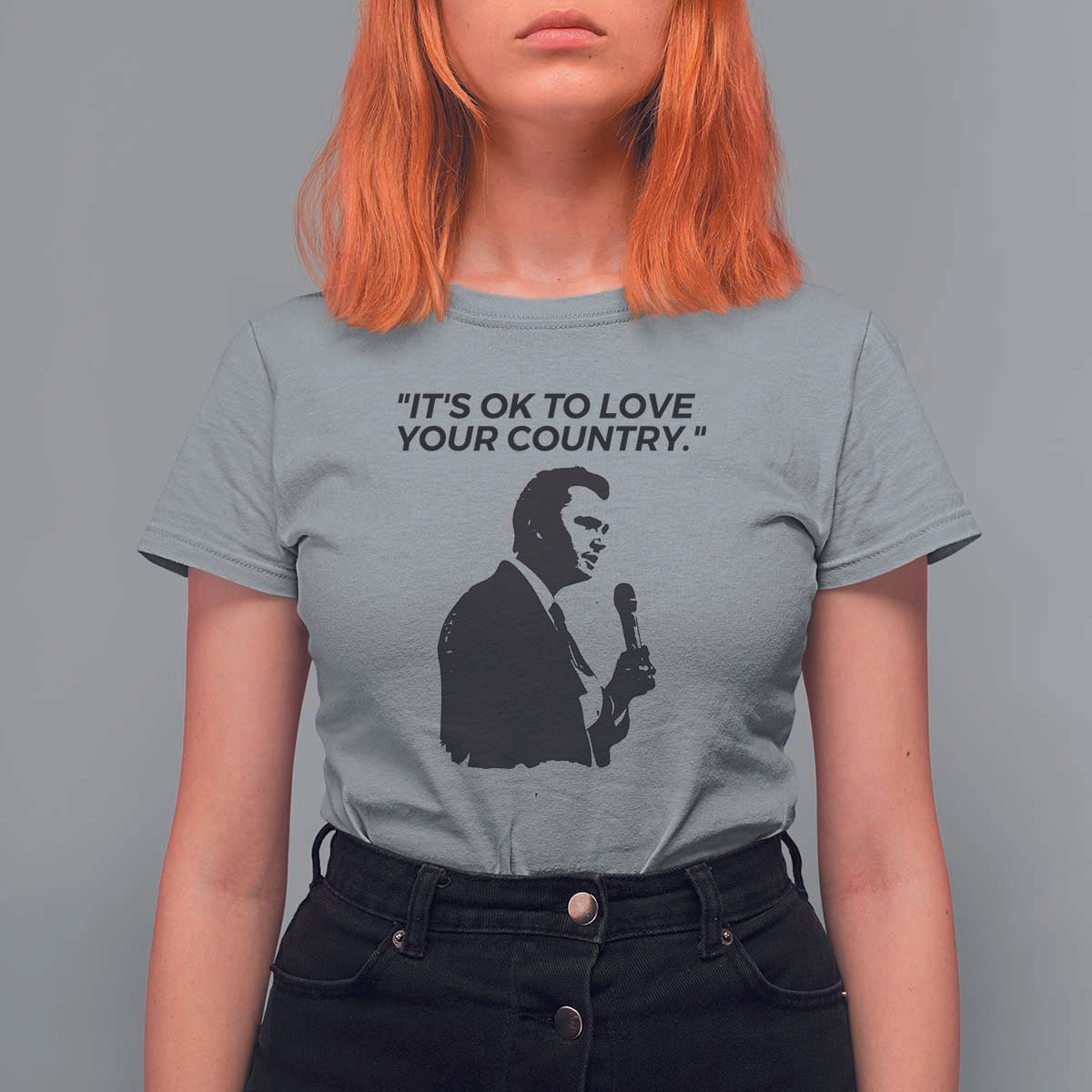 Patriotic Freedom Charlie Kirk Legacy T Shirt For Women It’s OK to Love Your Country - Wonder Print Shop