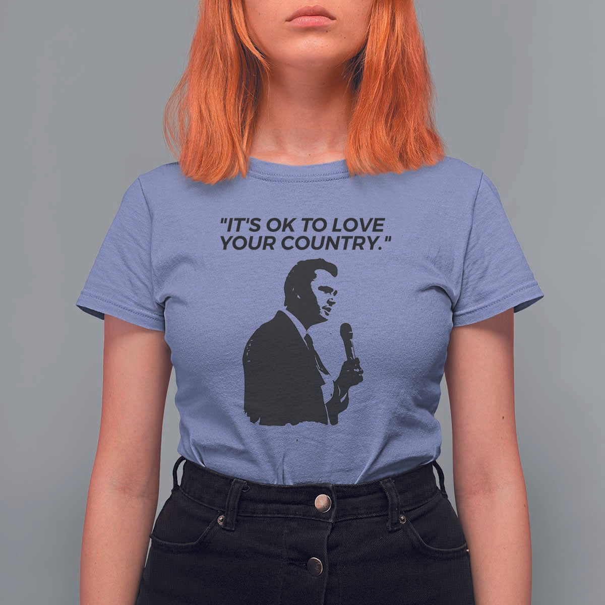 Patriotic Freedom Charlie Kirk Legacy T Shirt For Women It’s OK to Love Your Country - Wonder Print Shop