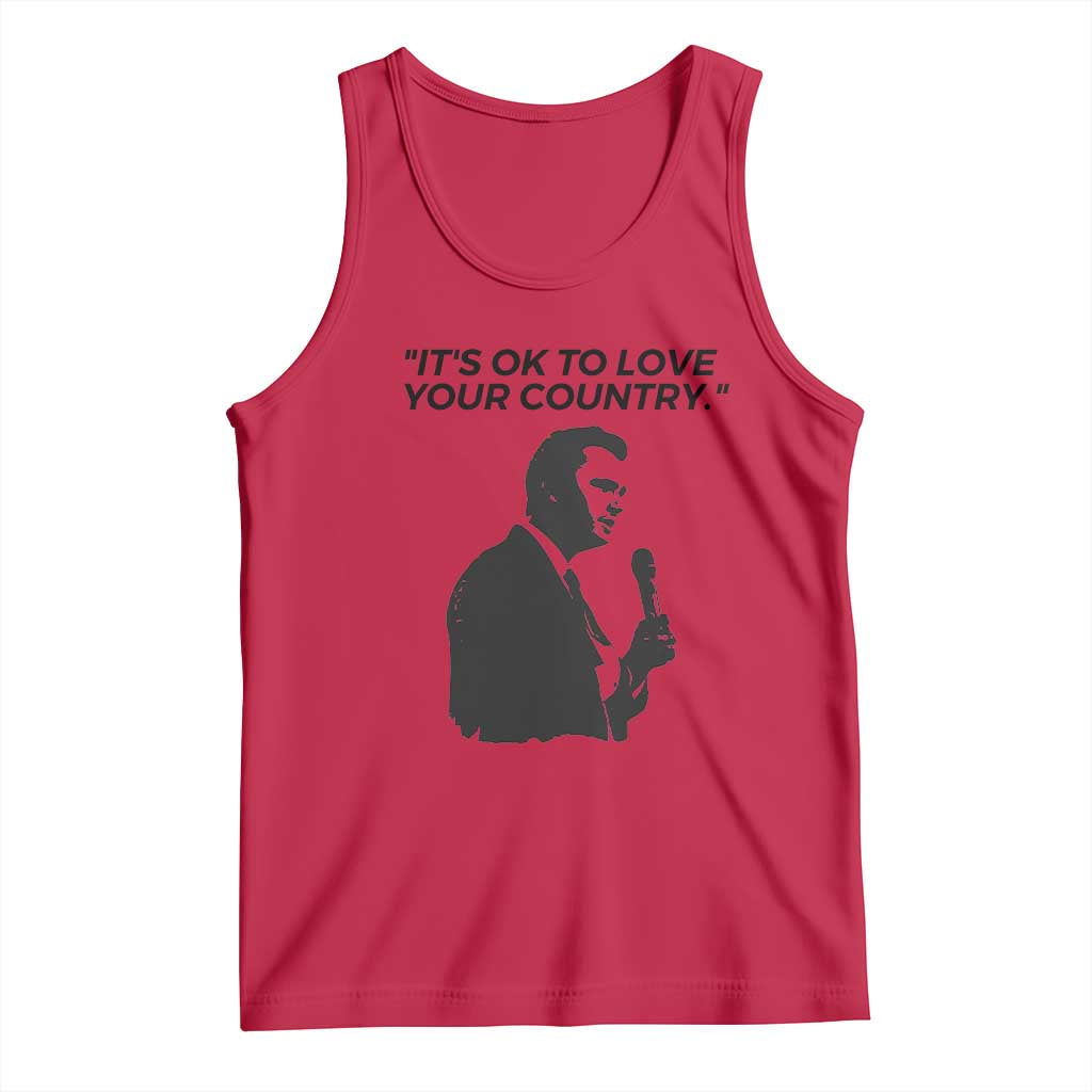 Patriotic Freedom Charlie Kirk Legacy Tank Top It’s OK to Love Your Country - Wonder Print Shop