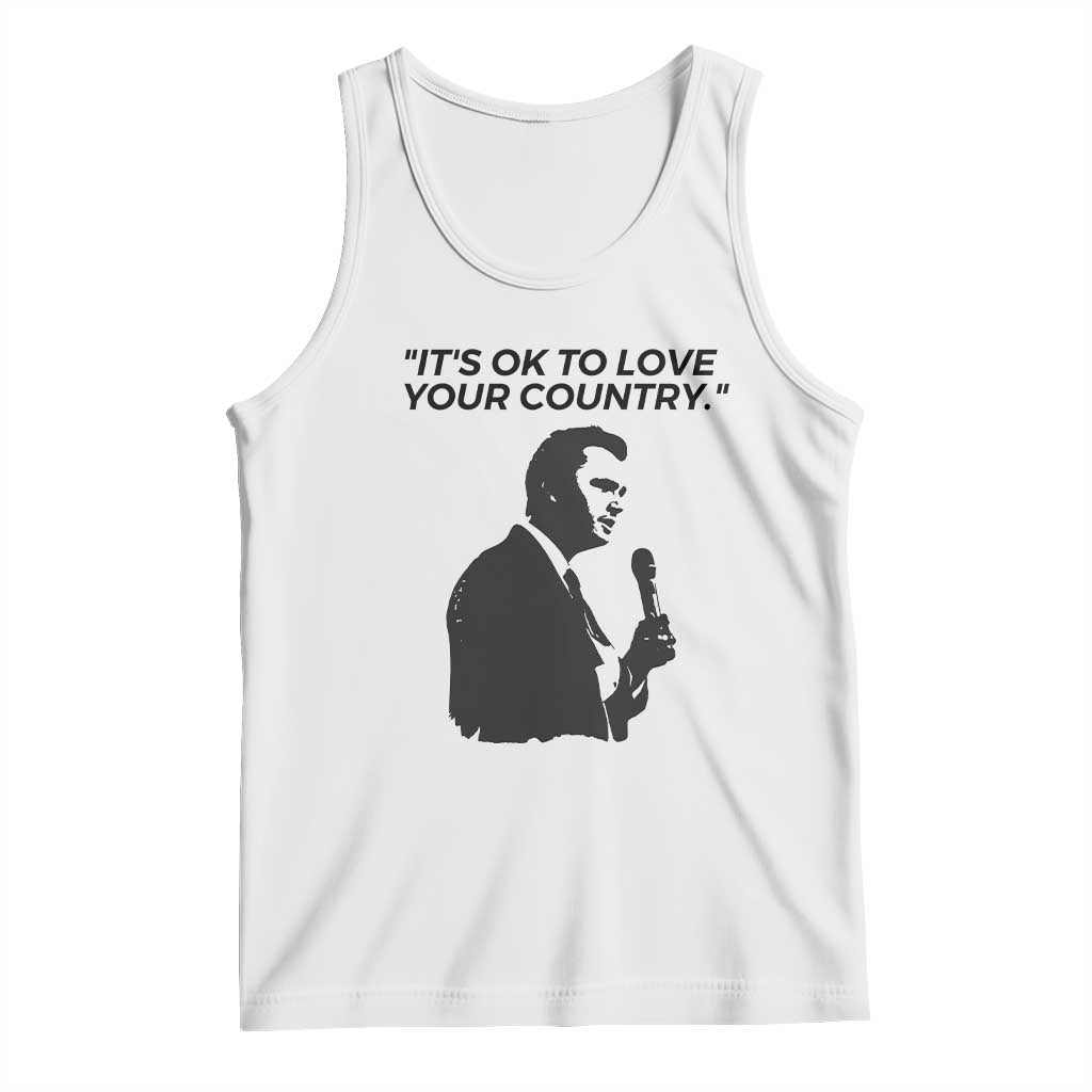 Patriotic Freedom Charlie Kirk Legacy Tank Top It’s OK to Love Your Country - Wonder Print Shop