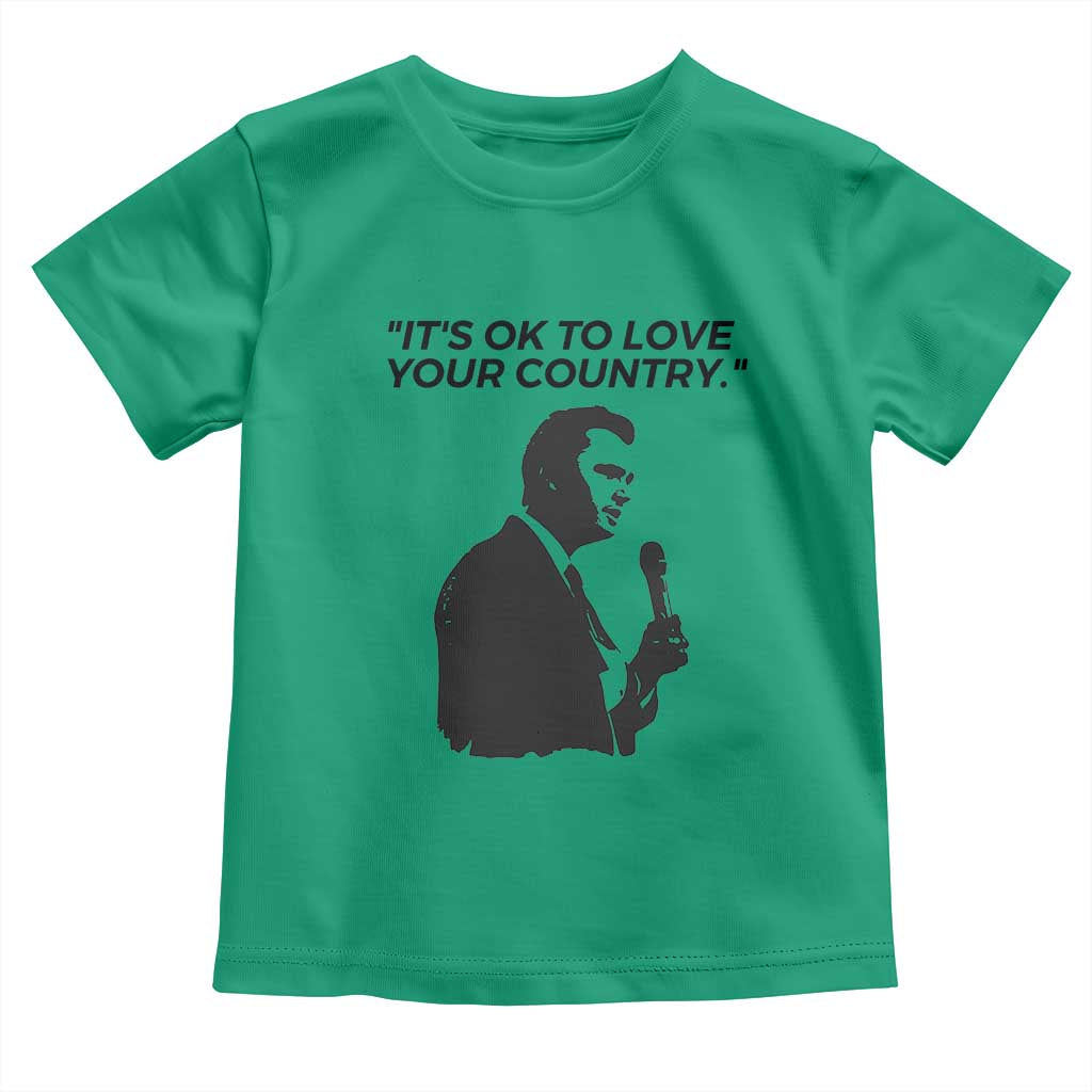 Patriotic Freedom Charlie Kirk Legacy Toddler T Shirt It’s OK to Love Your Country - Wonder Print Shop