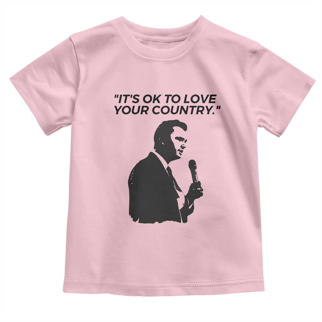 Patriotic Freedom Charlie Kirk Legacy Toddler T Shirt It’s OK to Love Your Country - Wonder Print Shop