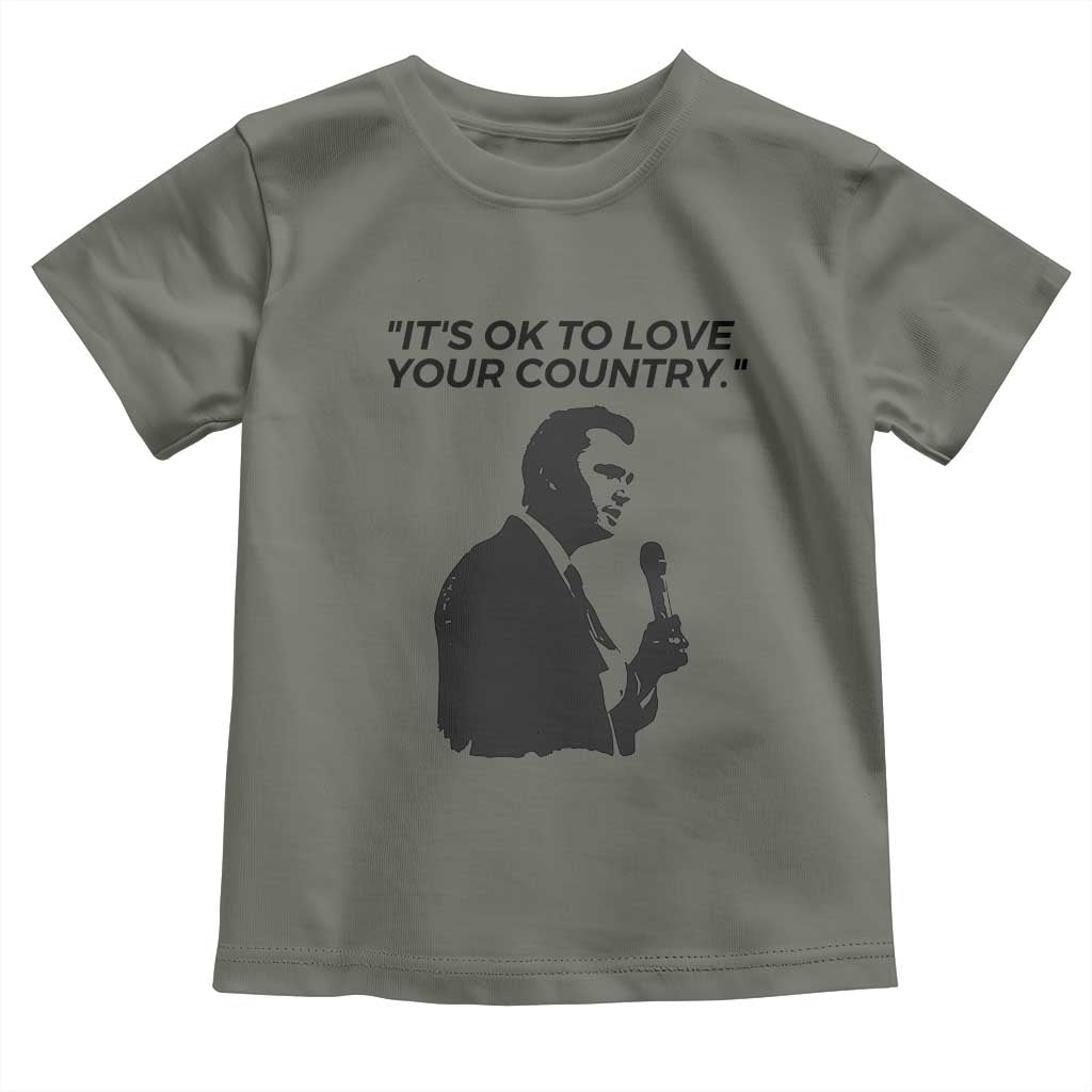 Patriotic Freedom Charlie Kirk Legacy Toddler T Shirt It’s OK to Love Your Country - Wonder Print Shop
