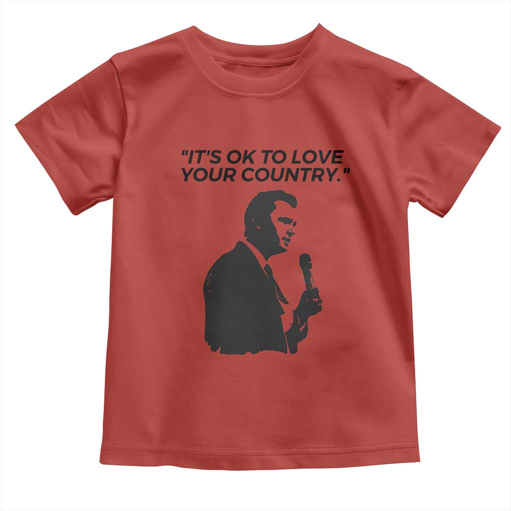 Patriotic Freedom Charlie Kirk Legacy Toddler T Shirt It’s OK to Love Your Country - Wonder Print Shop