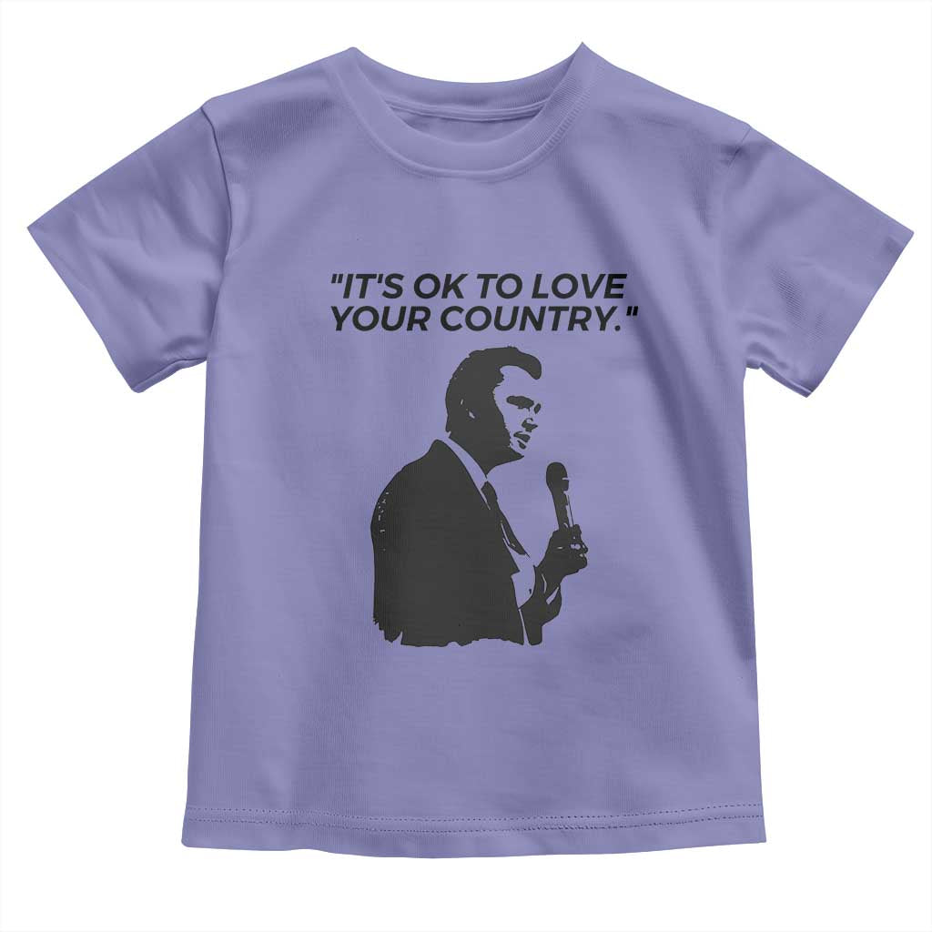 Patriotic Freedom Charlie Kirk Legacy Toddler T Shirt It’s OK to Love Your Country - Wonder Print Shop