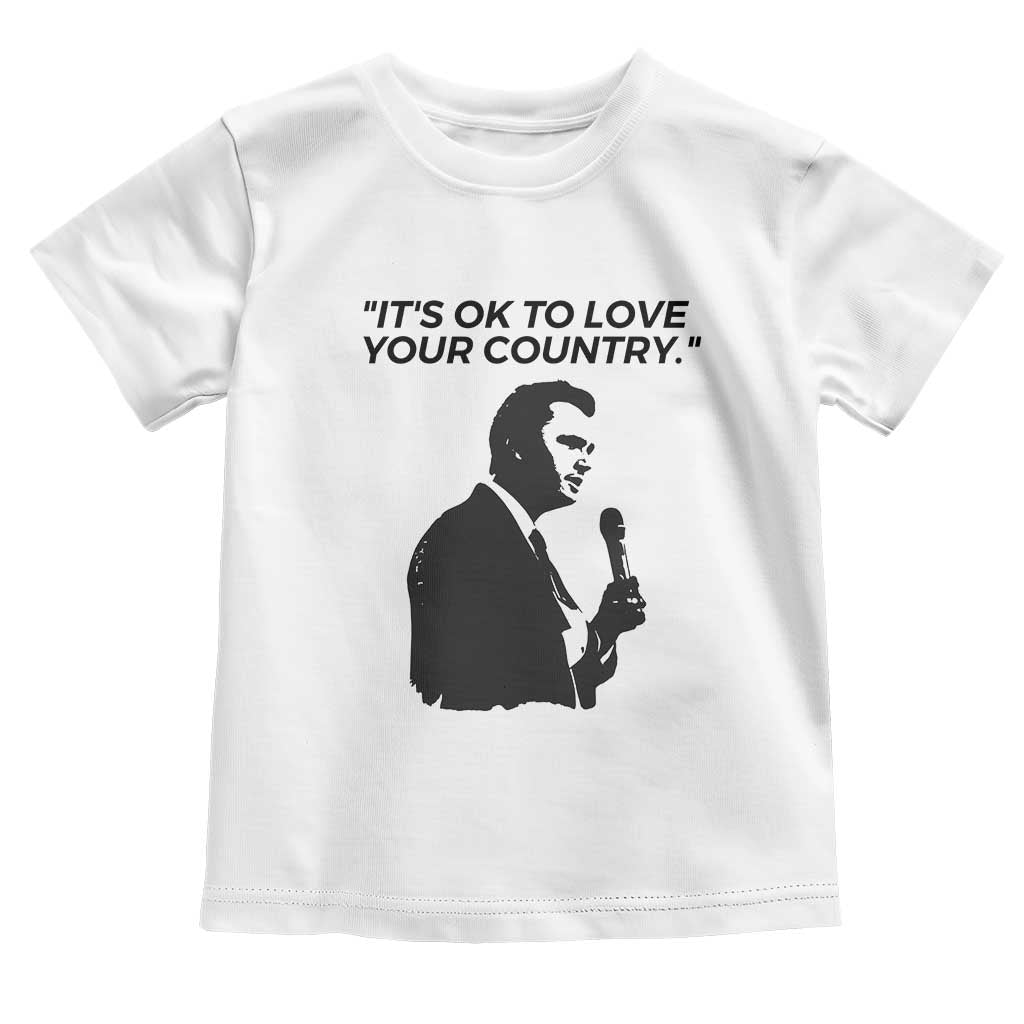 Patriotic Freedom Charlie Kirk Legacy Toddler T Shirt It’s OK to Love Your Country - Wonder Print Shop