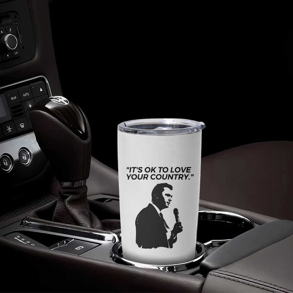Patriotic Freedom Charlie Kirk Legacy Tumbler Cup It’s OK to Love Your Country - Wonder Print Shop