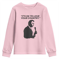 Patriotic Freedom Charlie Kirk Legacy Youth Sweatshirt It’s OK to Love Your Country - Wonder Print Shop