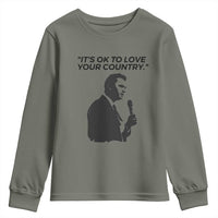 Patriotic Freedom Charlie Kirk Legacy Youth Sweatshirt It’s OK to Love Your Country - Wonder Print Shop