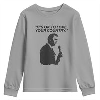 Patriotic Freedom Charlie Kirk Legacy Youth Sweatshirt It’s OK to Love Your Country - Wonder Print Shop