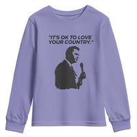 Patriotic Freedom Charlie Kirk Legacy Youth Sweatshirt It’s OK to Love Your Country - Wonder Print Shop