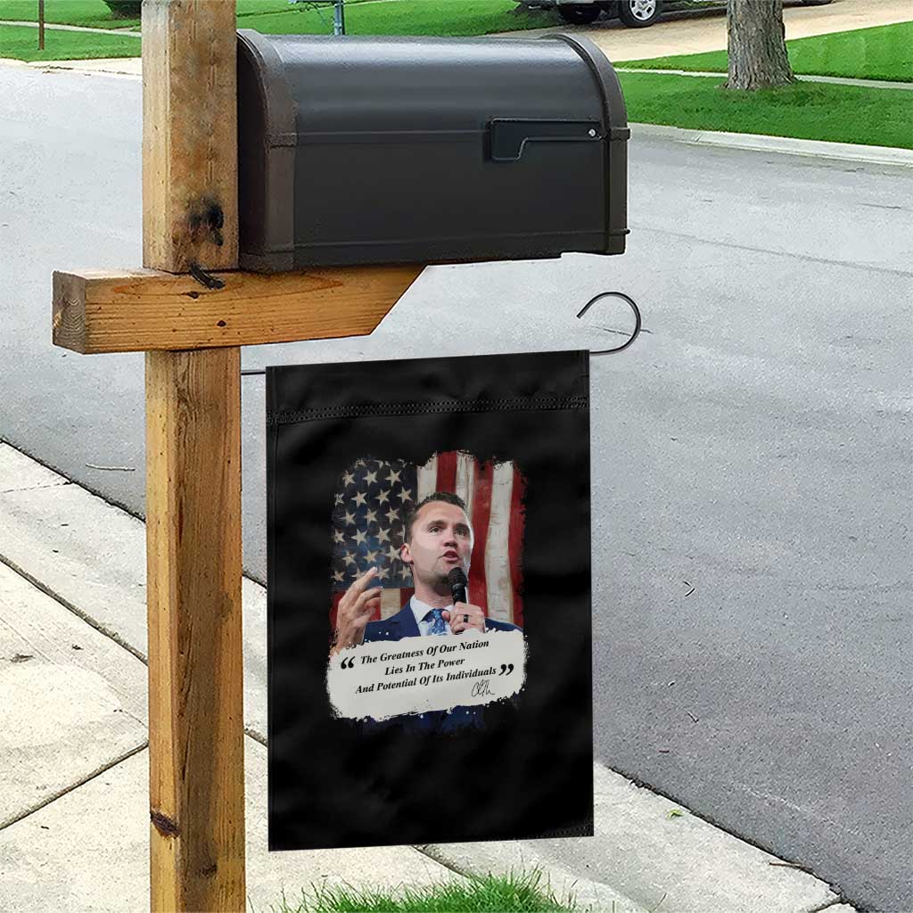Patriotic Charlie Kirk Legacy Garden Flag The Greatness of America Power of the People - Wonder Print Shop