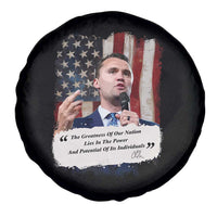 Patriotic Charlie Kirk Legacy Spare Tire Cover The Greatness of America Power of the People - Wonder Print Shop