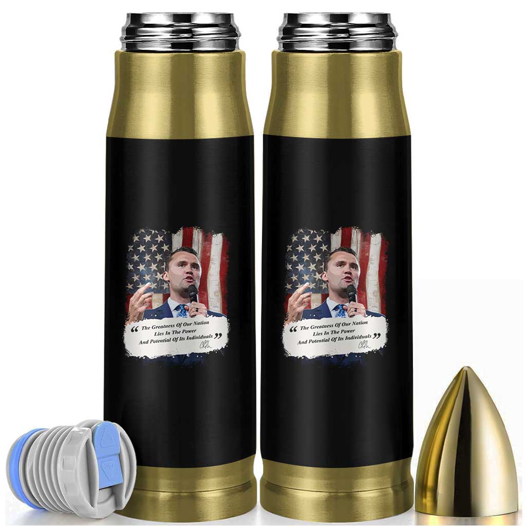 Patriotic Charlie Kirk Legacy Bullet Tumbler The Greatness of America Power of the People - Wonder Print Shop