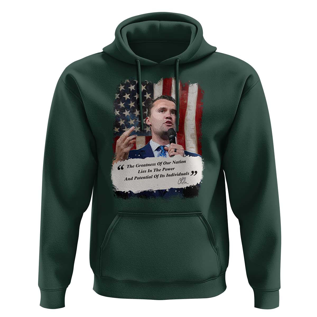 Patriotic Charlie Kirk Legacy Hoodie The Greatness of America Power of the People - Wonder Print Shop