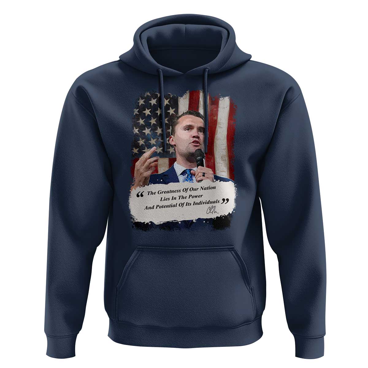 Patriotic Charlie Kirk Legacy Hoodie The Greatness of America Power of the People - Wonder Print Shop