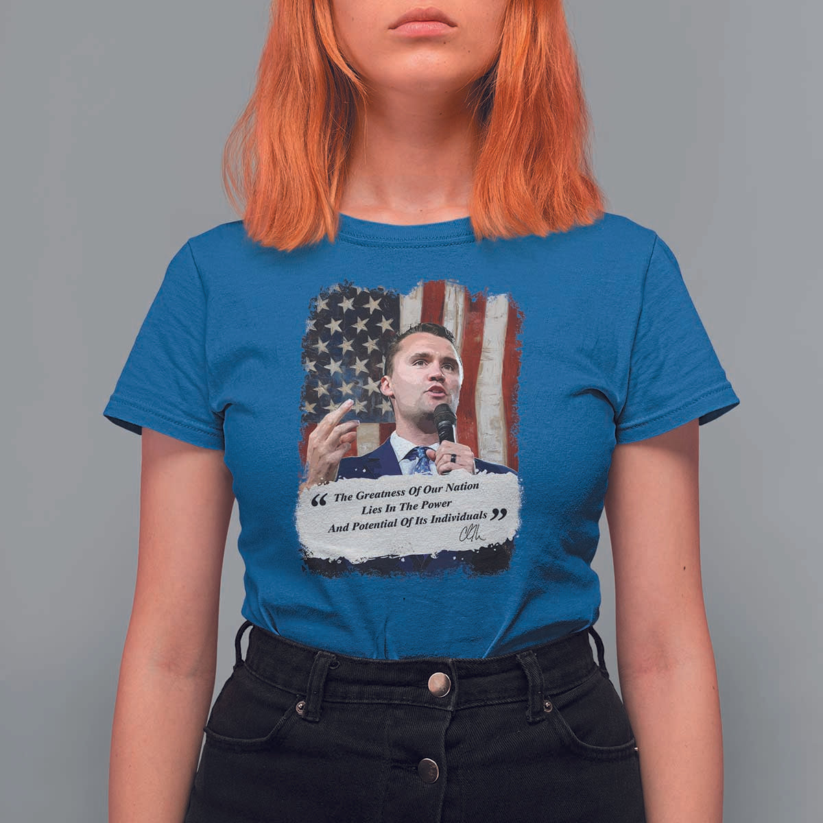 Patriotic Charlie Kirk Legacy T Shirt For Women The Greatness of America Power of the People - Wonder Print Shop